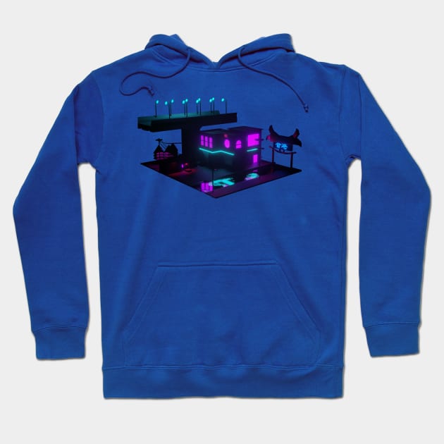 Retro Synth Neon Vibes Hoodie by 80snerd